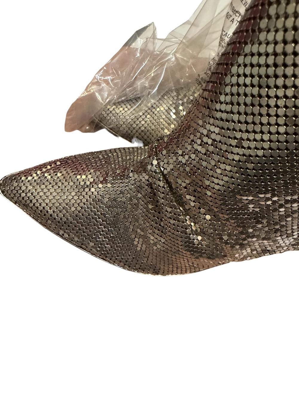 Carvela Kurt Geiger Armour Boot US 9.5 EUR 40.5 Silver NYE Statement Heels BNIB! - Picture 10 of 16